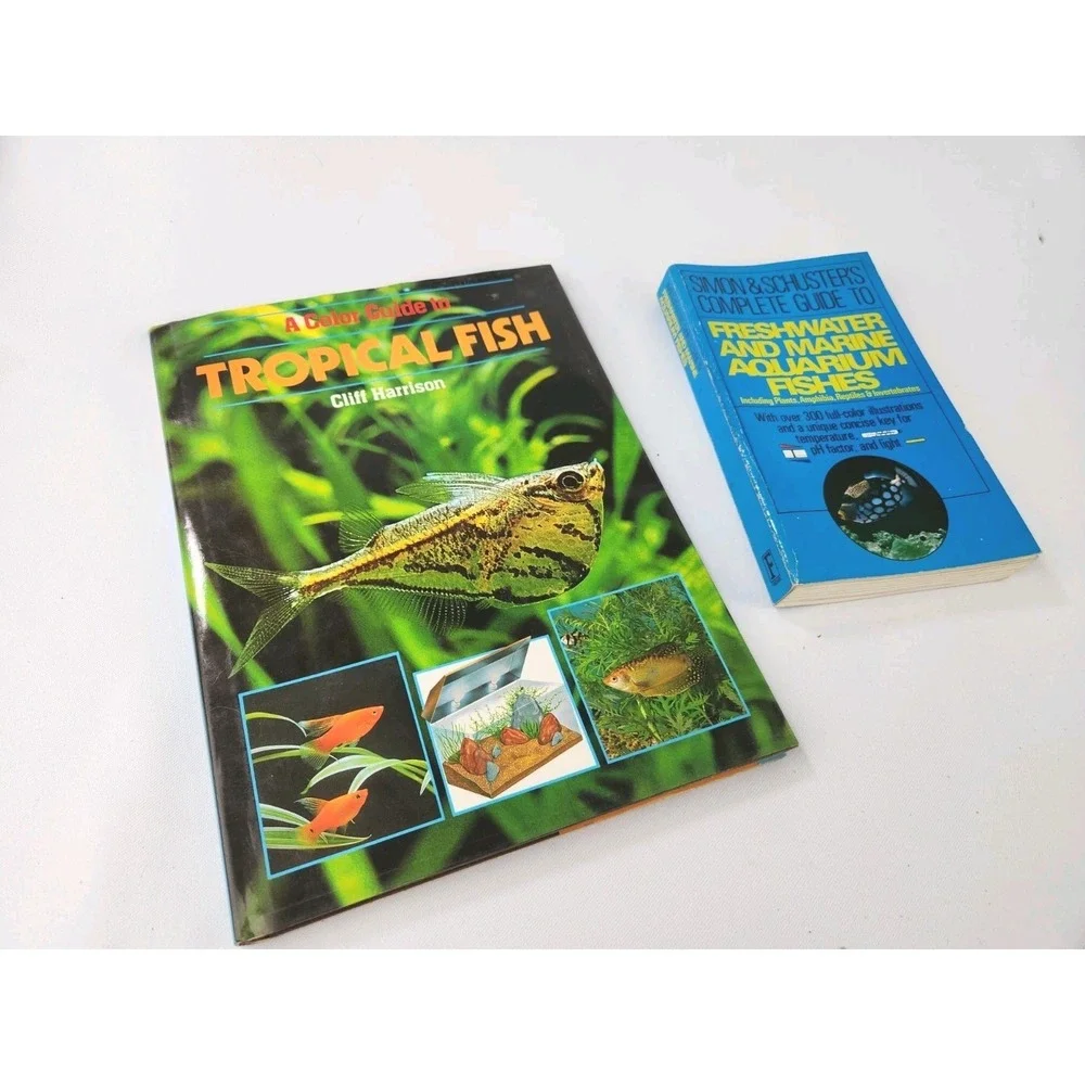 Vtg Book Lot Color Guide‎ to Tropical Fish Cliff Harrison Simon Schuster Care